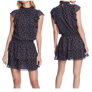 1.STATE Floral ruffle sleeve mini dress